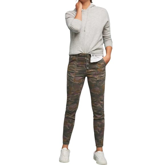 ANTHROPOLOGIE “Jefferson” Camo Slim Utility Cargo Button-Fly Pants Size 26 - Picture 6 of 13